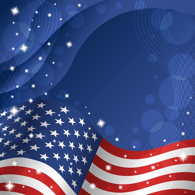 um fundo azul e vermelho com uma bandeira americana azul e vermelha