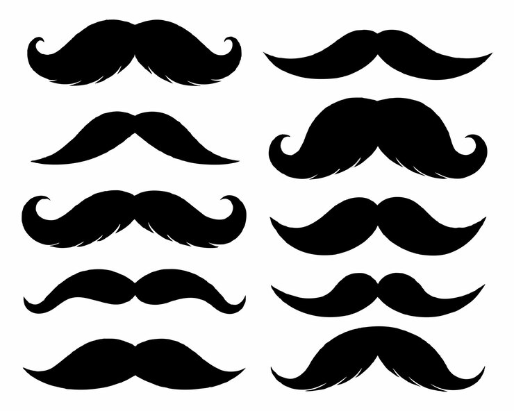 Vetor um fundo branco com um monte de bigodes