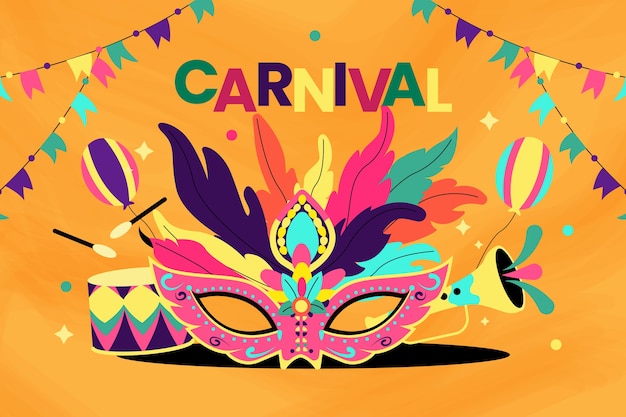 Um fundo de carnaval plano.