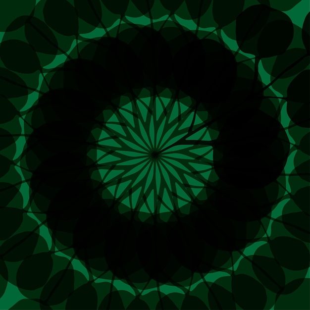 Um fundo de padrão de caleidoscópio floral verde brilhante