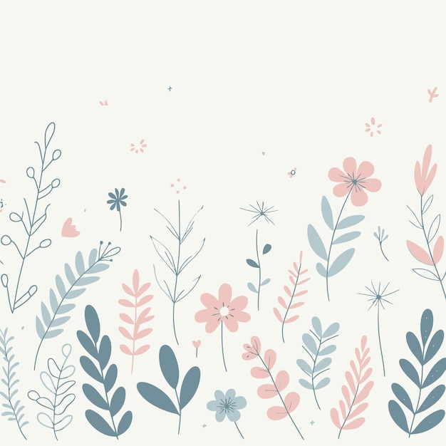 Um fundo floral minimalista desenhado à mão