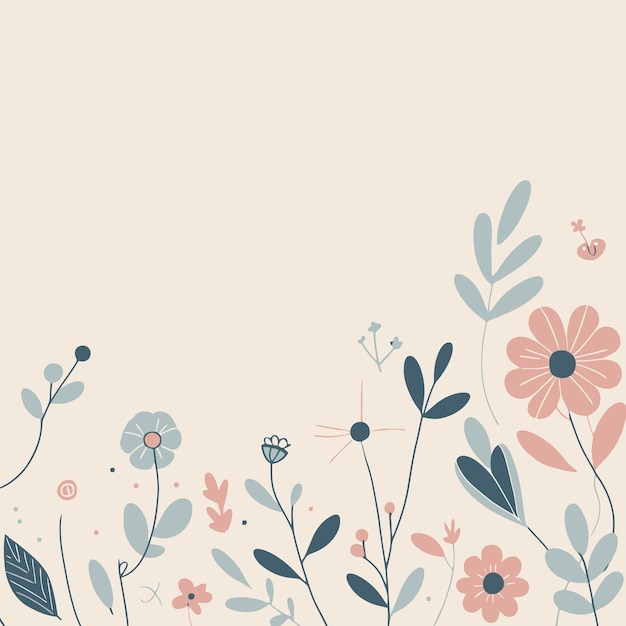 Um fundo floral minimalista desenhado à mão