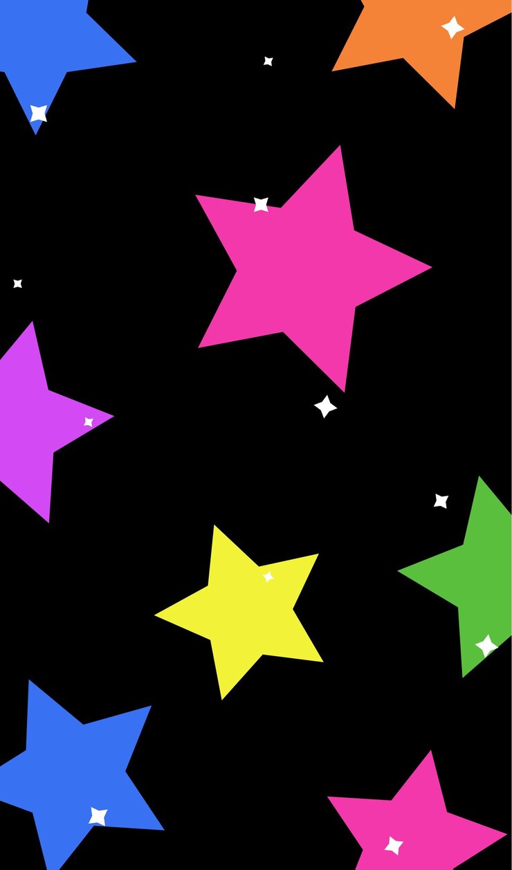 Vetor um fundo preto com estrelas e uma estrela