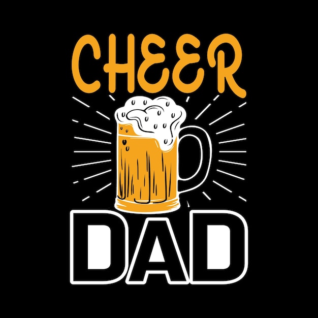 Um fundo preto com uma caneca de cerveja que diz animar o pai.