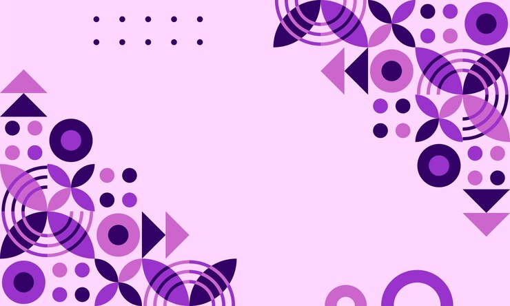 Vetor um fundo roxo com um padrão de círculos e um círculo roxo e roxo