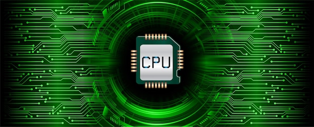 Um fundo verde e preto com uma cpu nele