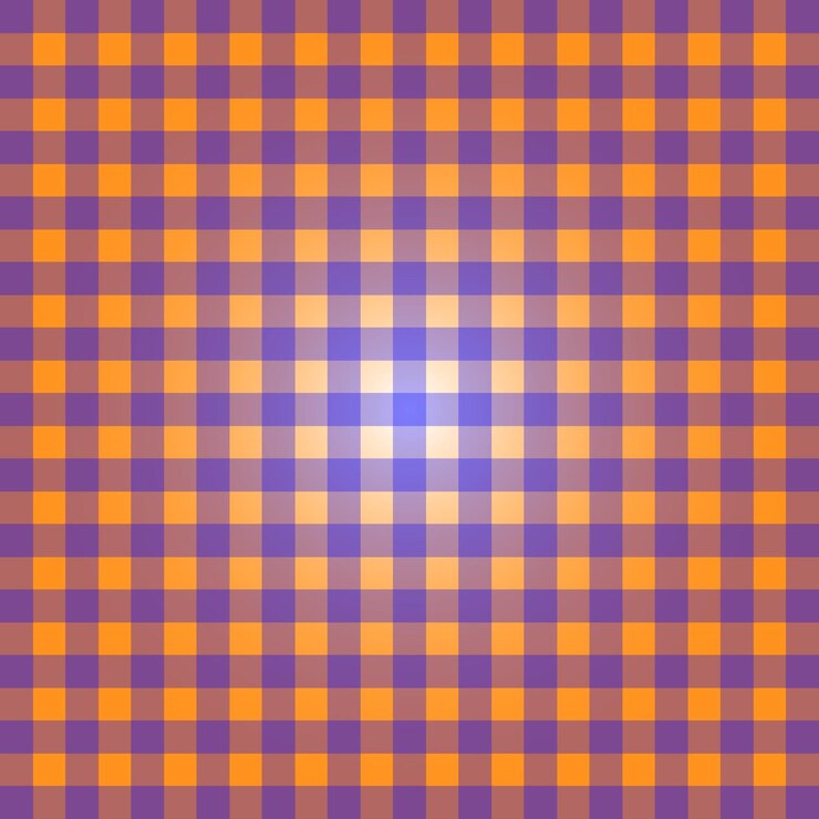 Vetor um fundo xadrez roxo e amarelo com um padrão de quadrados