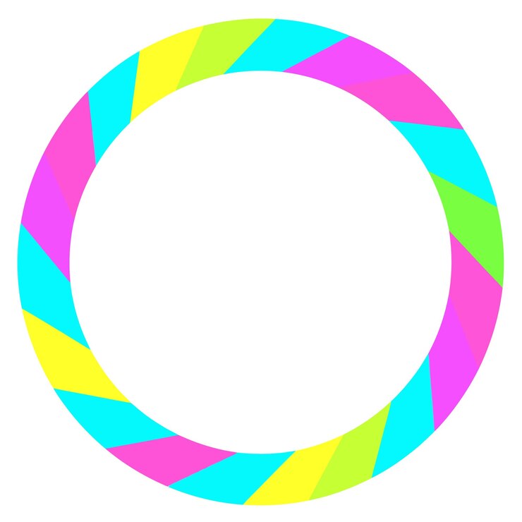 Vetor um gráfico vetorial plano com listras coloridas de arco-íris em forma circular usando uma paleta de cores pastel
