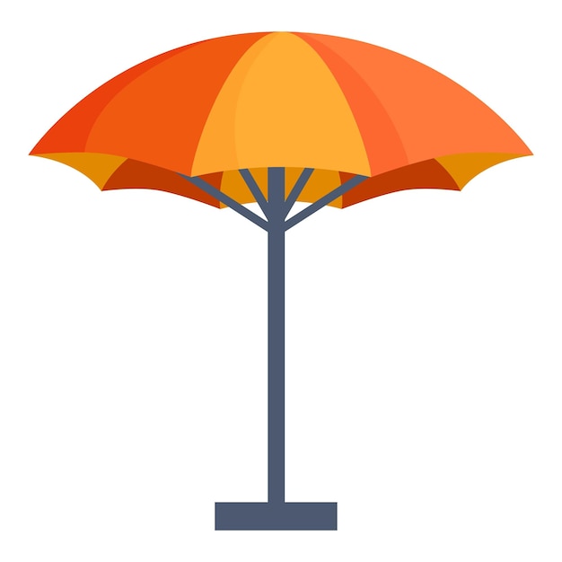 Um grande guarda-chuva laranja e amarelo que fornece sombra