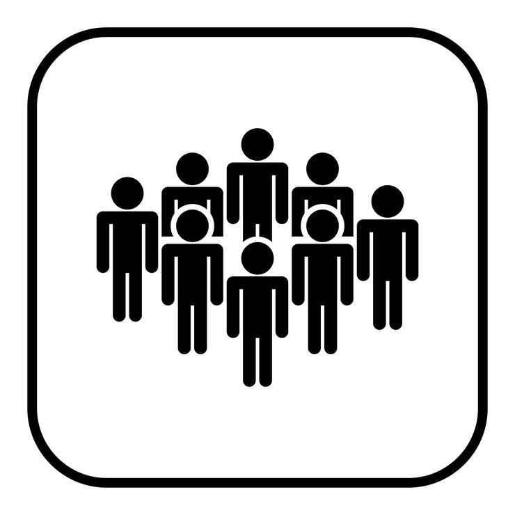 Vetor um grupo de pessoas em um círculo com um sinal que diz citação de pessoas