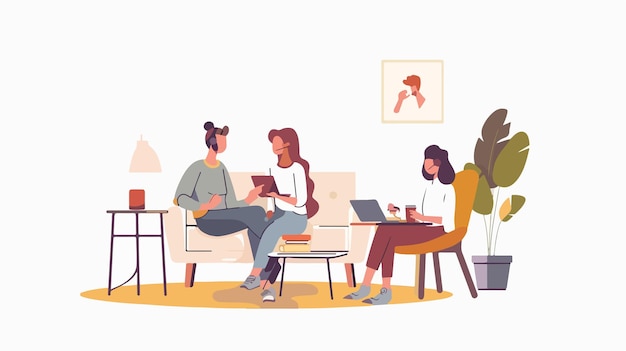 um grupo de pessoas sentadas em um sofá com laptops na frente deles