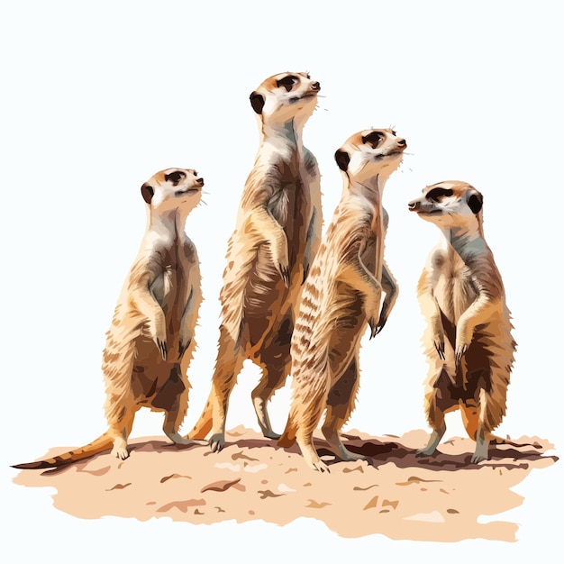 Vetor um grupo de suricatos 2