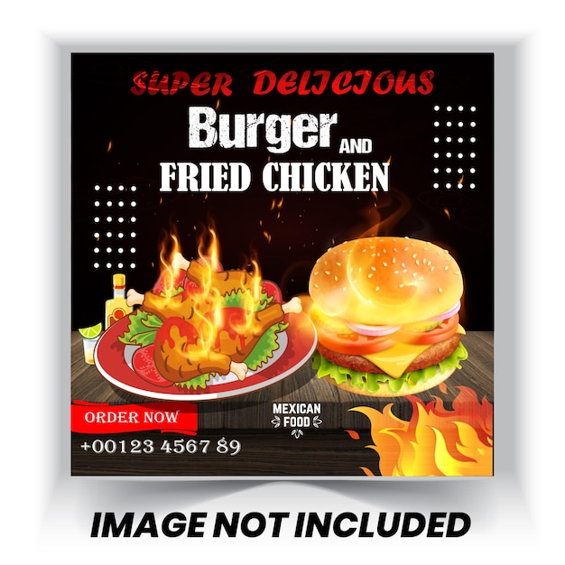 Um hambúrguer super delicioso e frango frito.