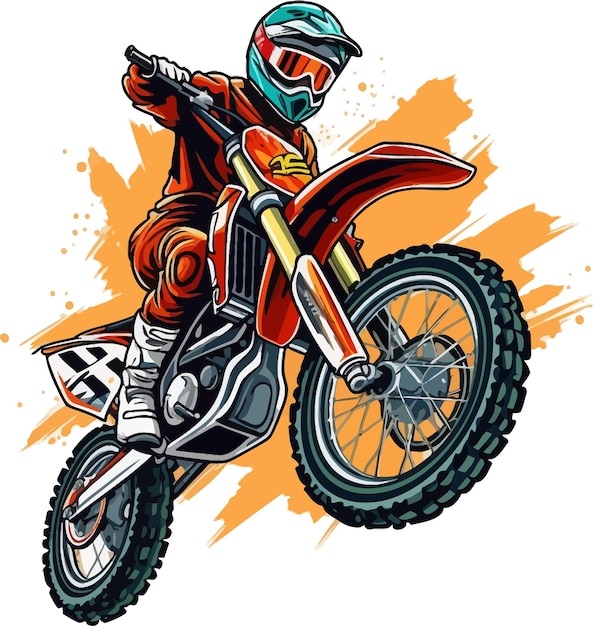 Ilustração em vetor motocross infantil