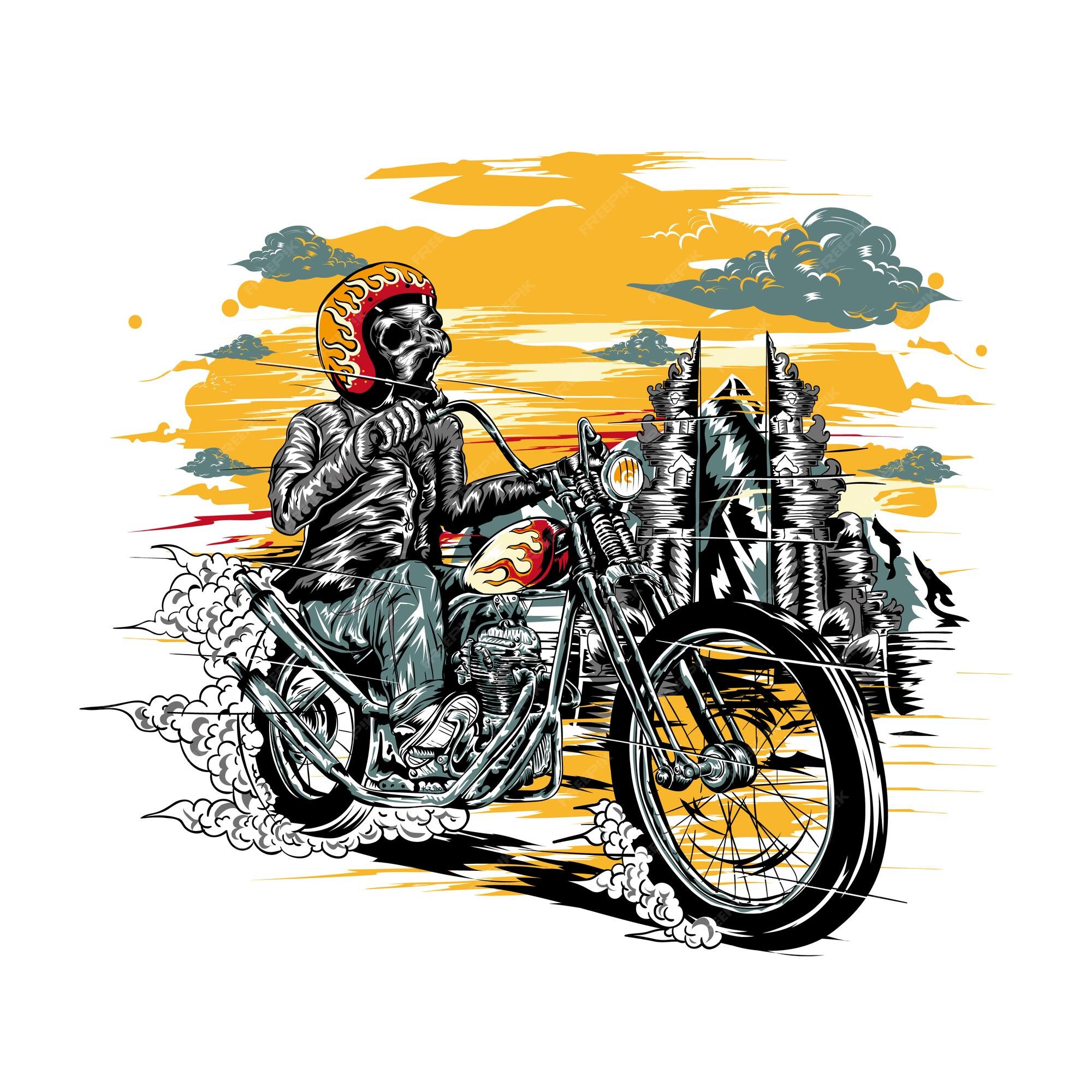 Cara Andando Na Moto De Corrida Ilustração Stock - Ilustração de moto,  capacete: 249453665