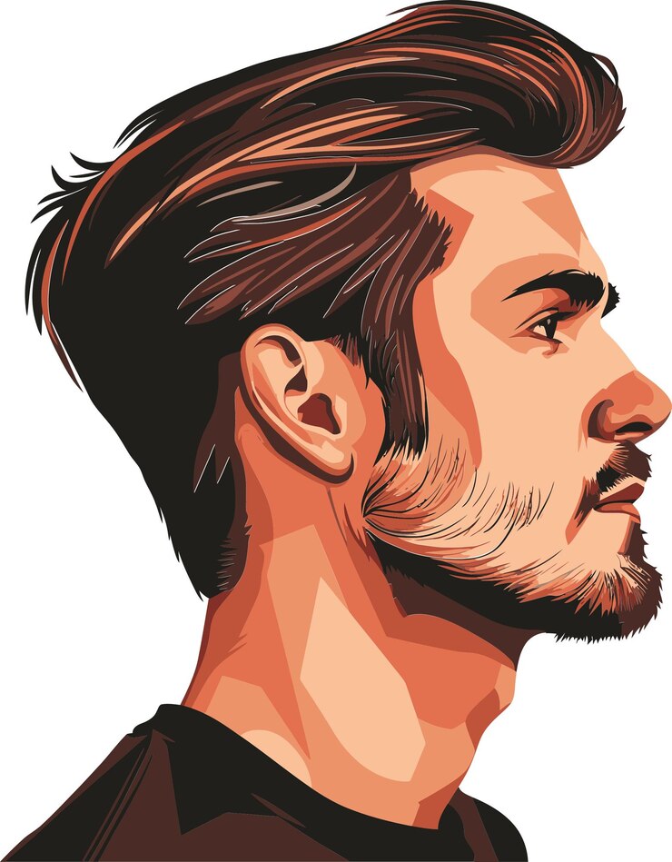 Vetor um homem com barba e bigode é mostrado em uma imagem