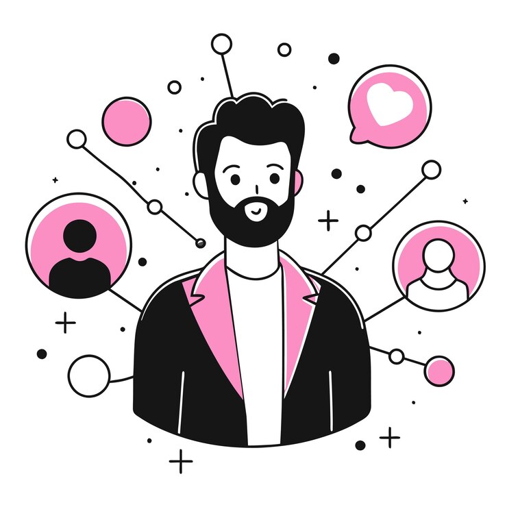 Vetor um homem com barba ilustração de negócios