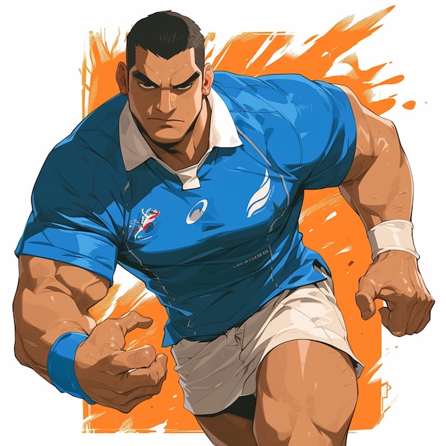 Vetor um homem de samoa está jogando rugby