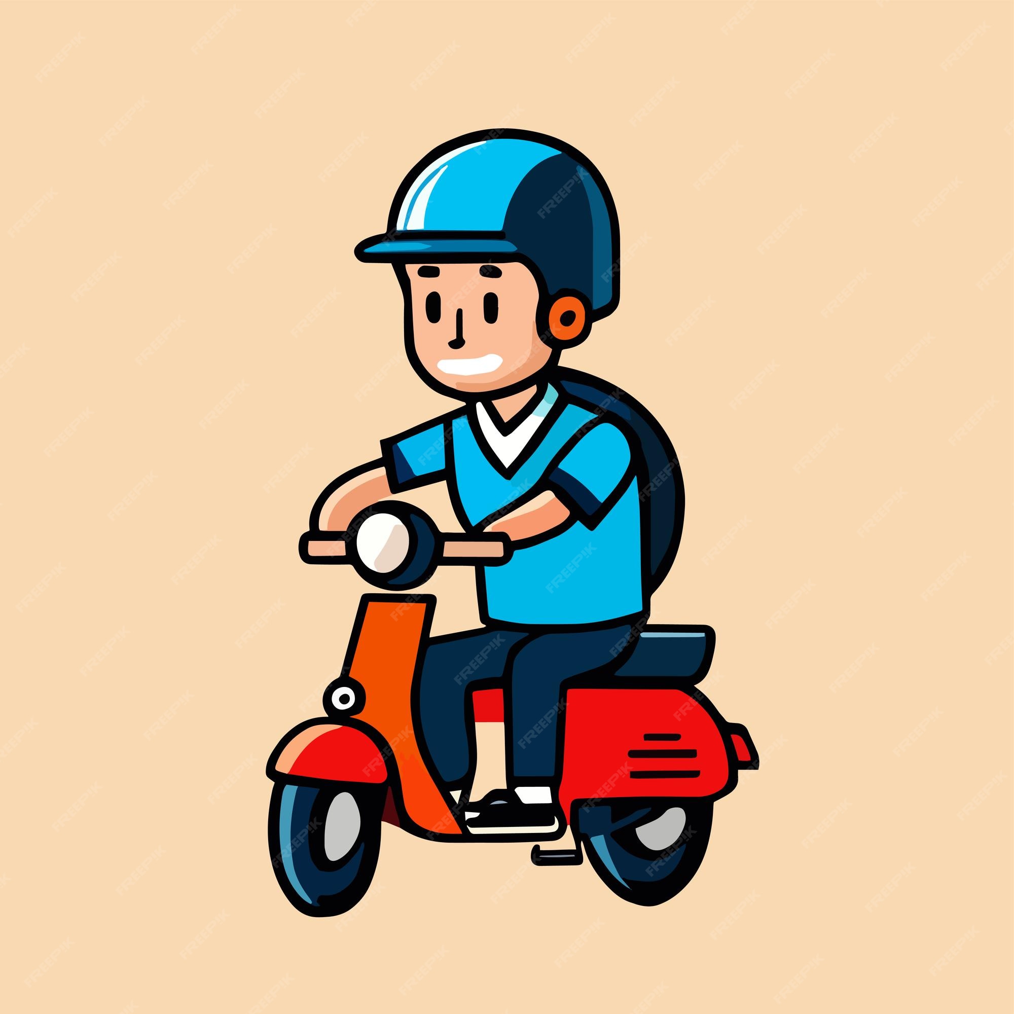 Vetores de Personagem De Desenho Animado Design Ilustração Motoqueiro  Pilotando Uma Moto Na Garagem e mais imagens de Adulto - iStock