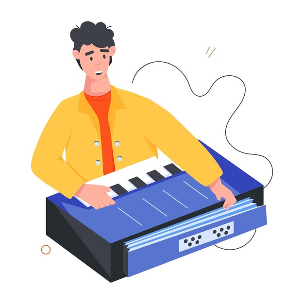 um homem está segurando um teclado com a palavra citação a citação nele