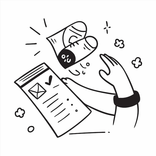 Um homem está segurando uma carta que diz "mail"