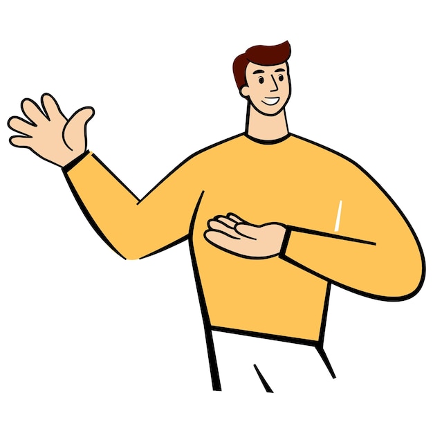 Um homem faz dados de pesquisa e análise