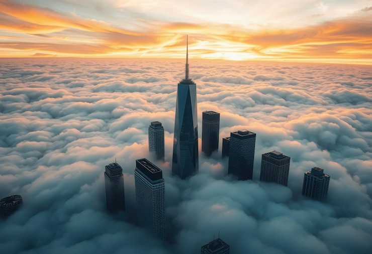 Vetor um horizonte da cidade com uma cidade ao fundo