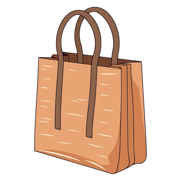 Vetor um ícone baseado em vetores de um saco de papel com alças com um contorno simples com