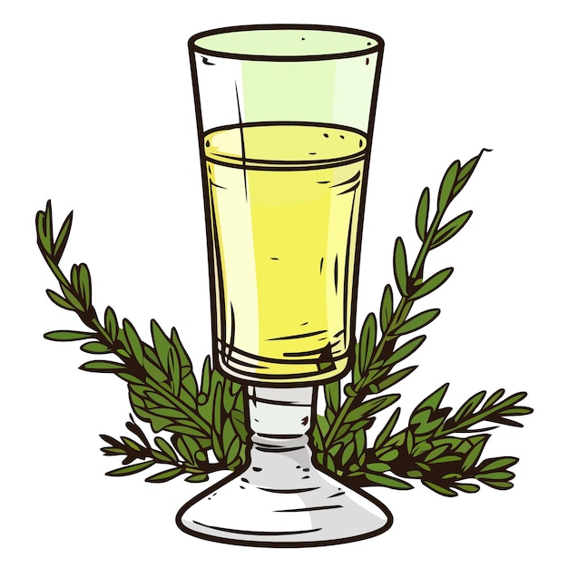 Vetor um ícone de copo de shot com absinto adequado para ilustrações de bebidas alcoólicas potentes e licor