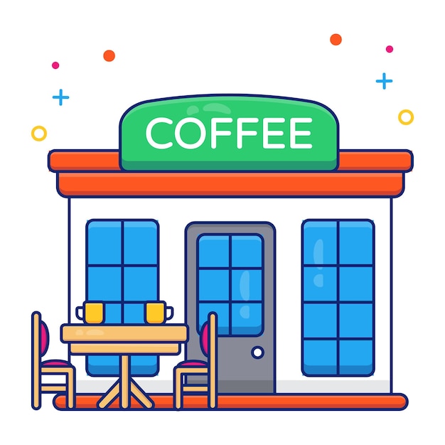 Vetor um ícone de design criativo de uma cafeteria