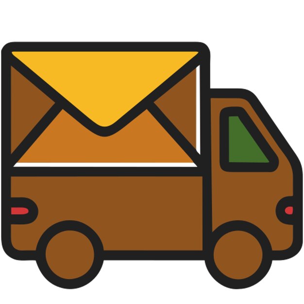 Um ícone de design de caminhão de entrega postal marrom adequado para serviços de correio e correio