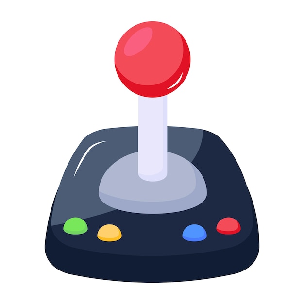 Um ícone de design plano de joystick