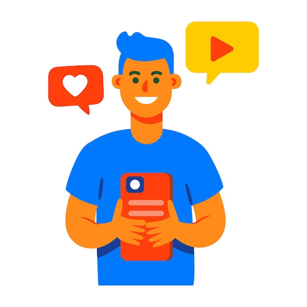 Um ícone de estilo plano de um vlogger