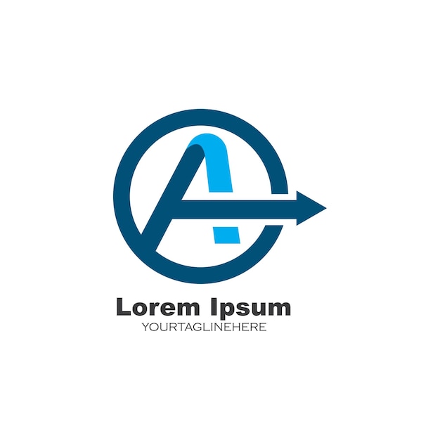 Um ícone de vetor de modelo de negócios de logotipo de seta de letra