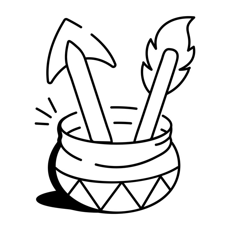 Vetor um ícone doodle de flechas boho em um pote