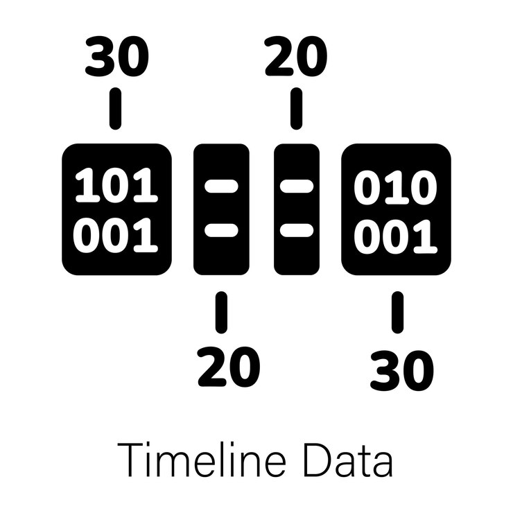 Vetor um ícone sólido útil do gráfico de dados da linha do tempo