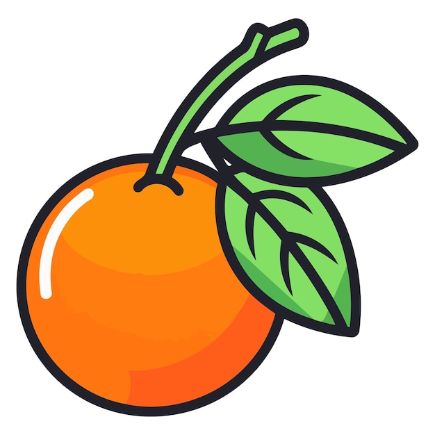 Vetor um ícone vetorial de contorno de mandarina destacando suas características cítricas e simplicidade