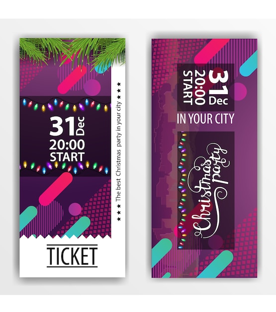 Um ingresso para a festa de natal. design moderno