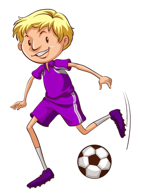 Vetor um jogador de futebol com um uniforme violeta