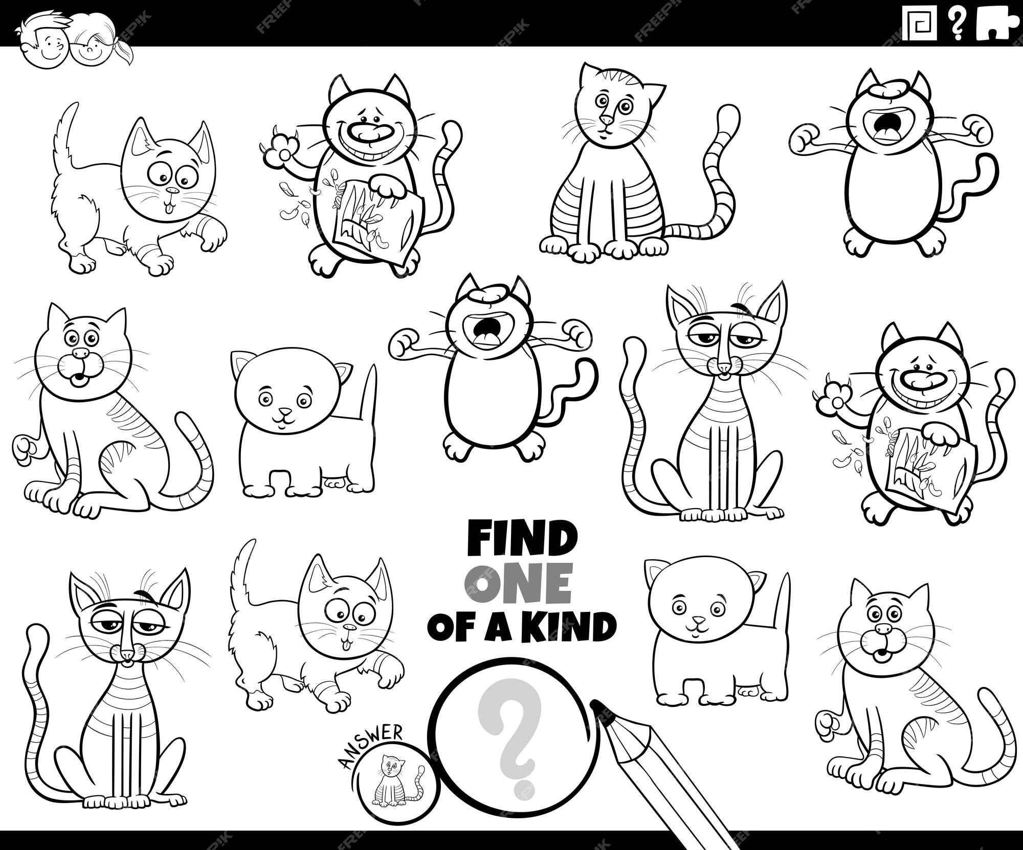 Desenhos de Silhueta de gato para colorir, jogos de pintar e imprimir