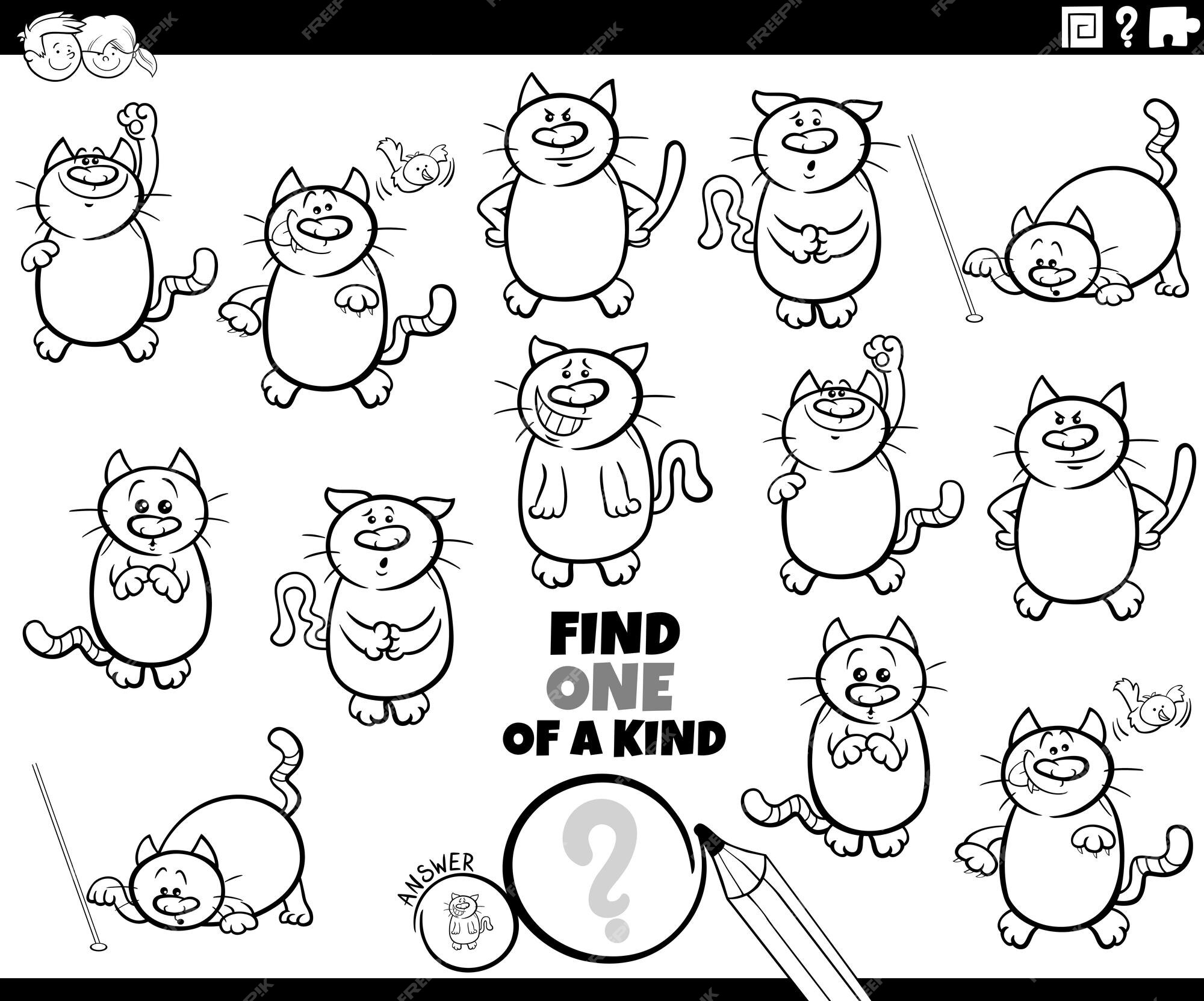 Jogo único Com Felinos De Desenhos Animados E Gatinhos Testam