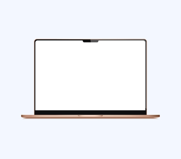 um laptop com uma tela branca que diz em branco na parte de baixo