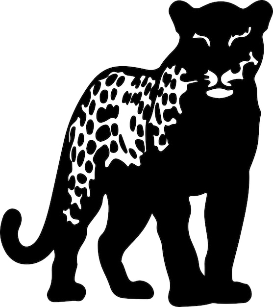 Vetor um leopardo com uma gueparda nas costas