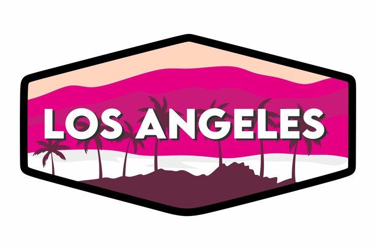 Vetor um letreiro rosa que diz los angeles.