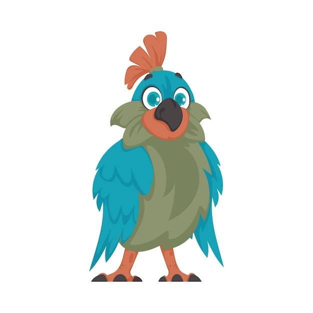 Um lindo pássaro com ilustração vetorial de cores vibrantes e alegres