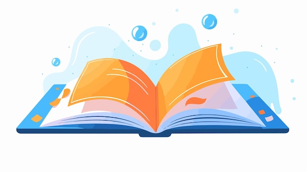 um livro aberto com as páginas abertas e as palavras o livro