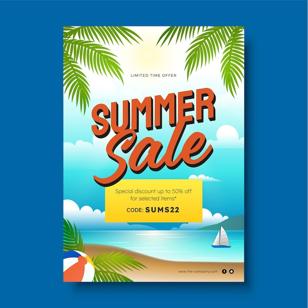 Um livro chamado venda de verão está em um fundo azul