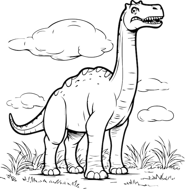 Vetor um livro de colorir de dinossauro para ilustração vetorial de crianças