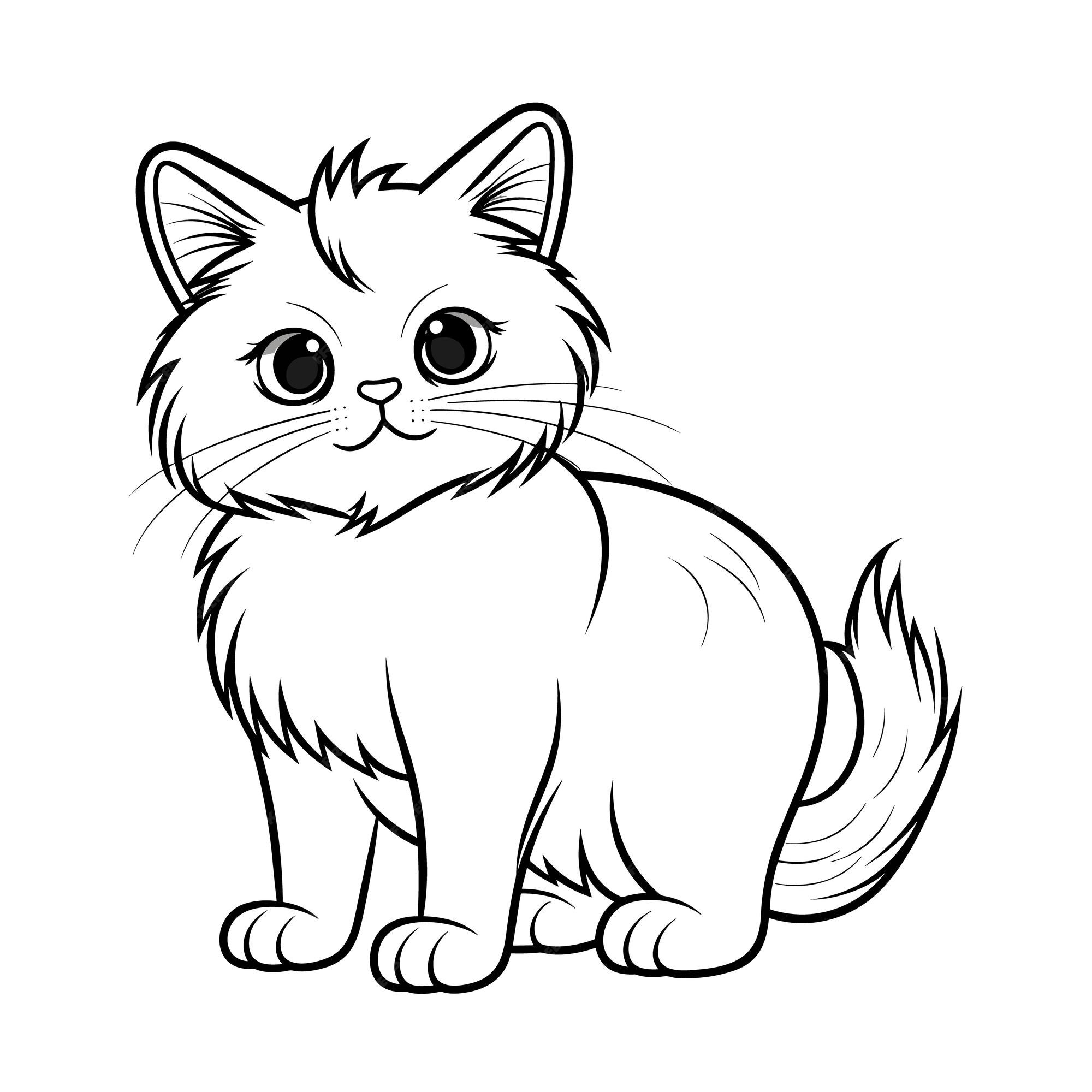 desenhos de gatos para colorir para crianças 23525732 Vetor no Vecteezy