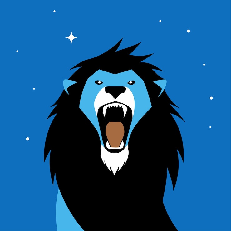 Vetor um lobo com um fundo azul que diz " lobo "